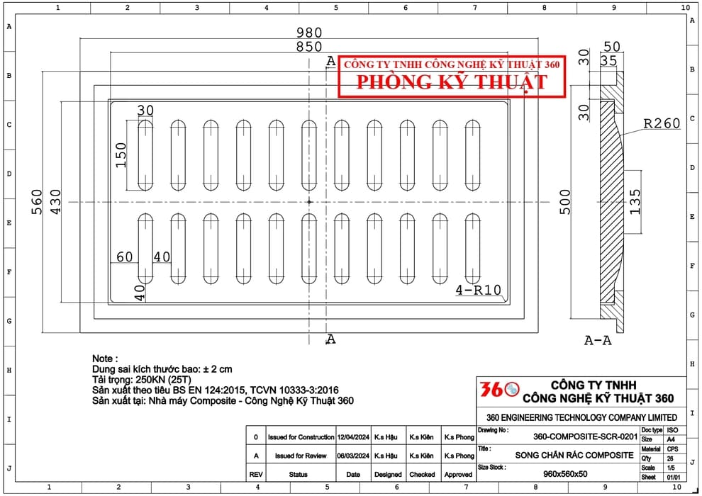 song chắn rác composite có khung