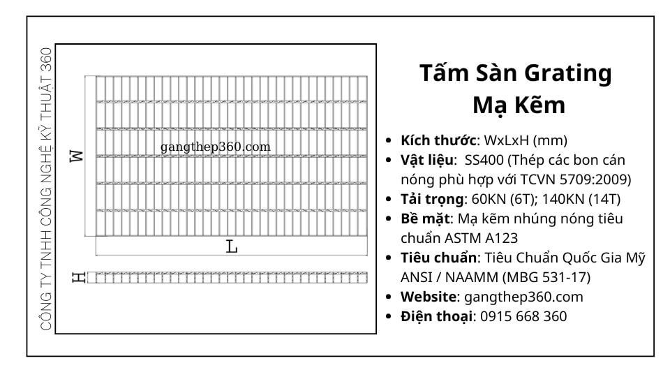 tam san grating mạ kẽm