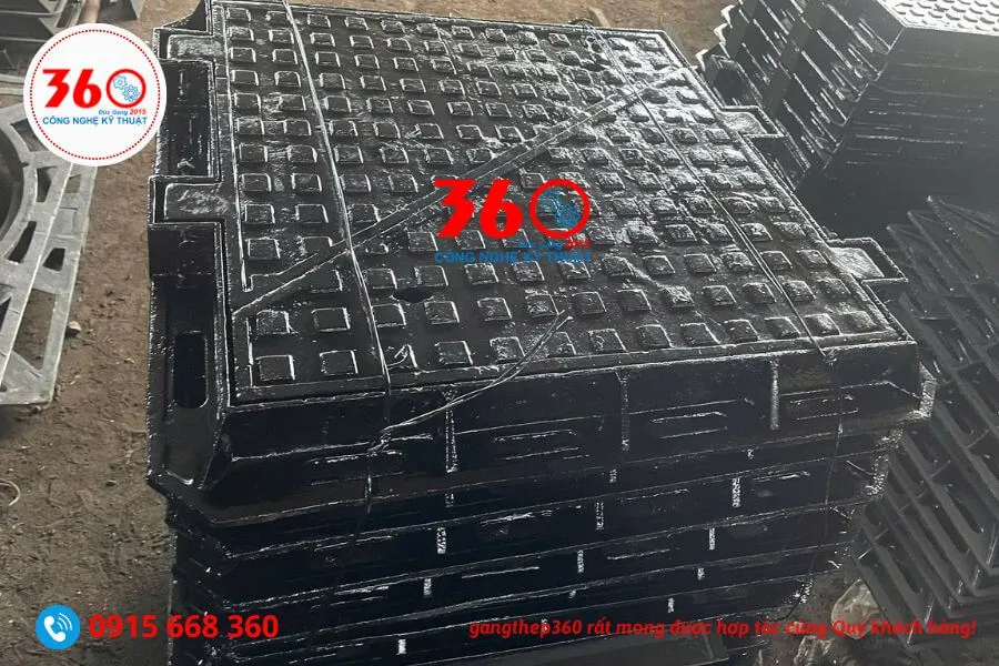 Nắp bể cáp 2 cánh gang cầu