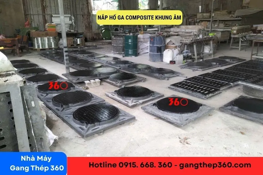 Nắp hố ga composite khung âm