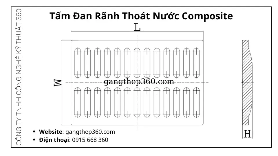 tấm đan rãnh composite