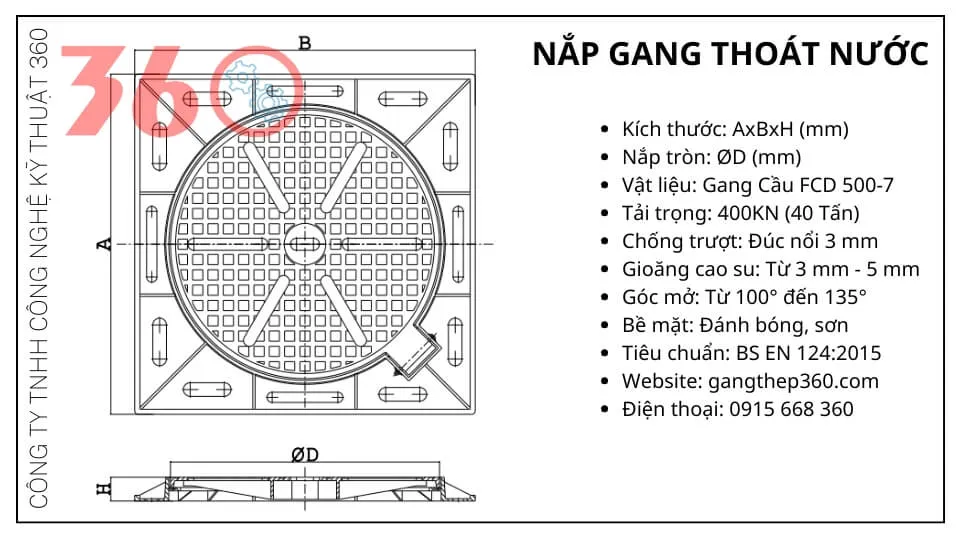 nắp gang thoát nước