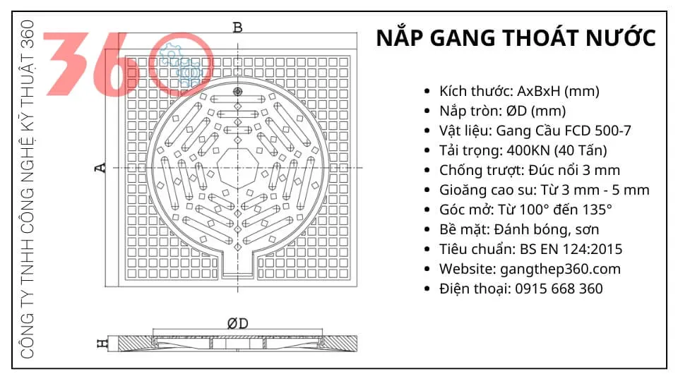 nắp gang thoát nước