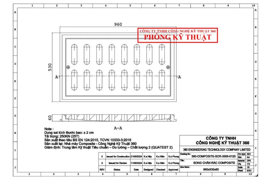 song chắn rác bằng composite