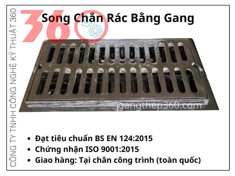 song chắn rác bằng gang