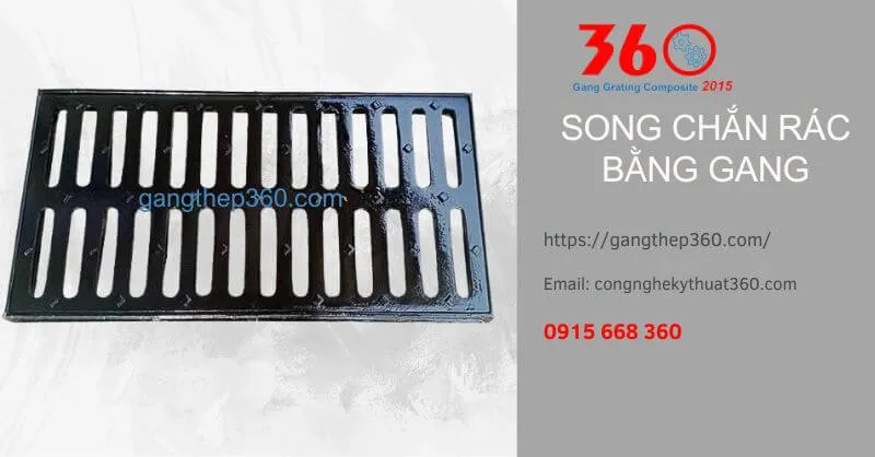 song chắn rác bằng gang