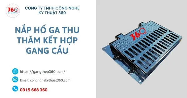 Nắp hố ga thu thăm kết hợp gang cầu