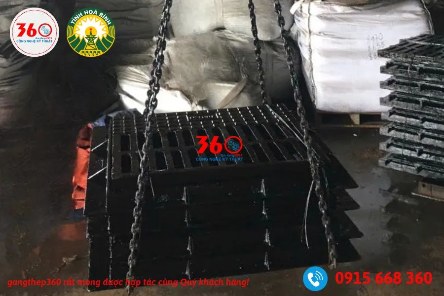 song chắn rác gang Hòa Bình
