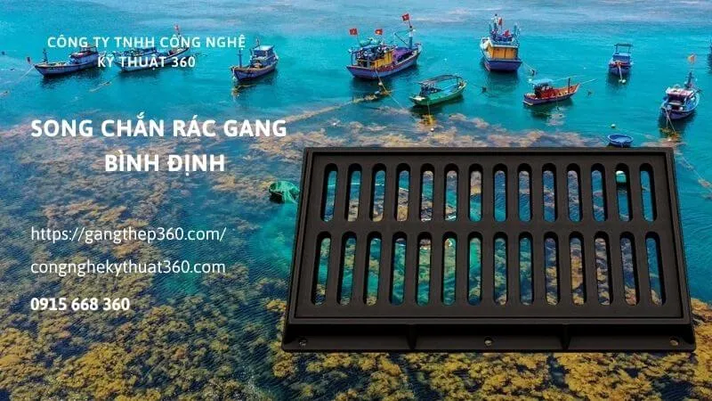 song chắn rác gang Bình Định