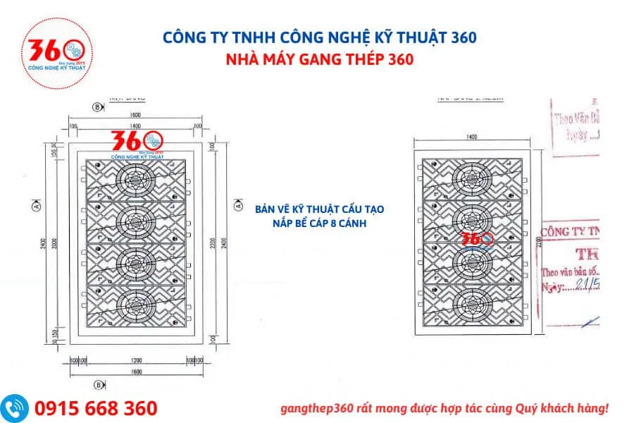 Nắp bể cáp 8 cánh