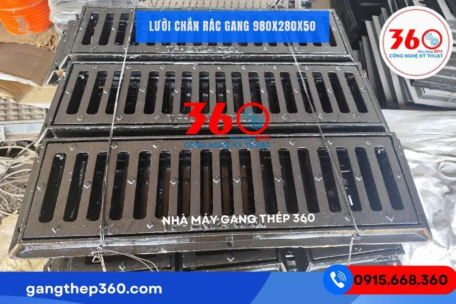 Lưới chắn rác gang 980x280x50