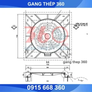 Nắp hố ga gang D850