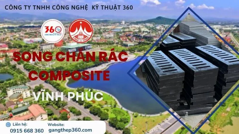 Song chắn rác composite Vĩnh Phúc