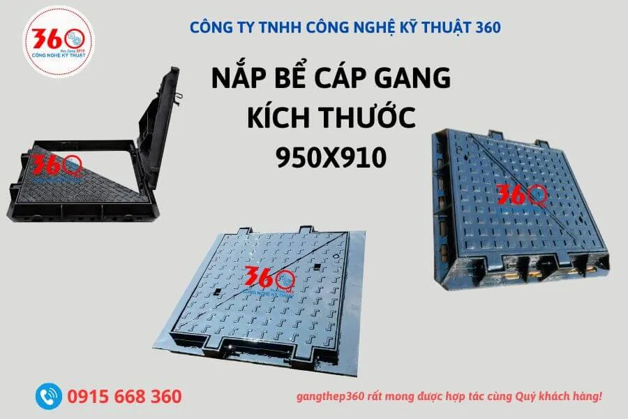 Nắp bể cáp gang 950x910