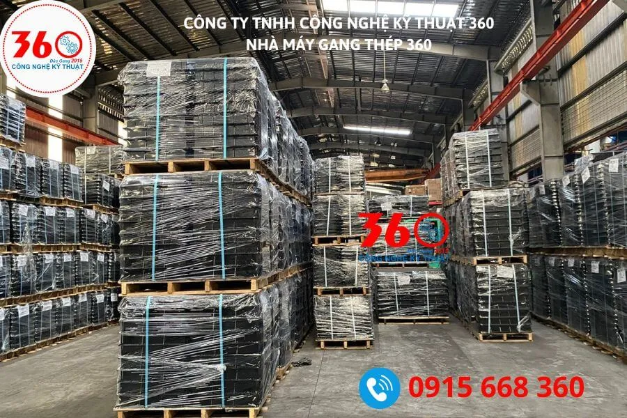 Warehouse filled with stacked pallets
