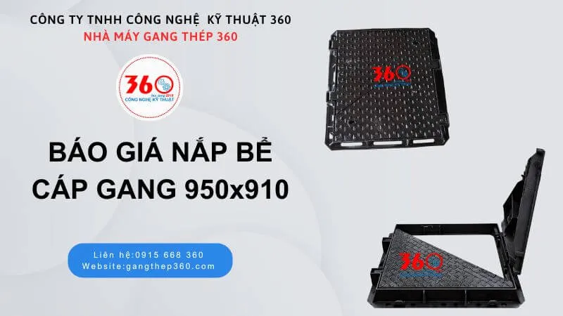 Báo giá nắp bể cáp gang 950x910