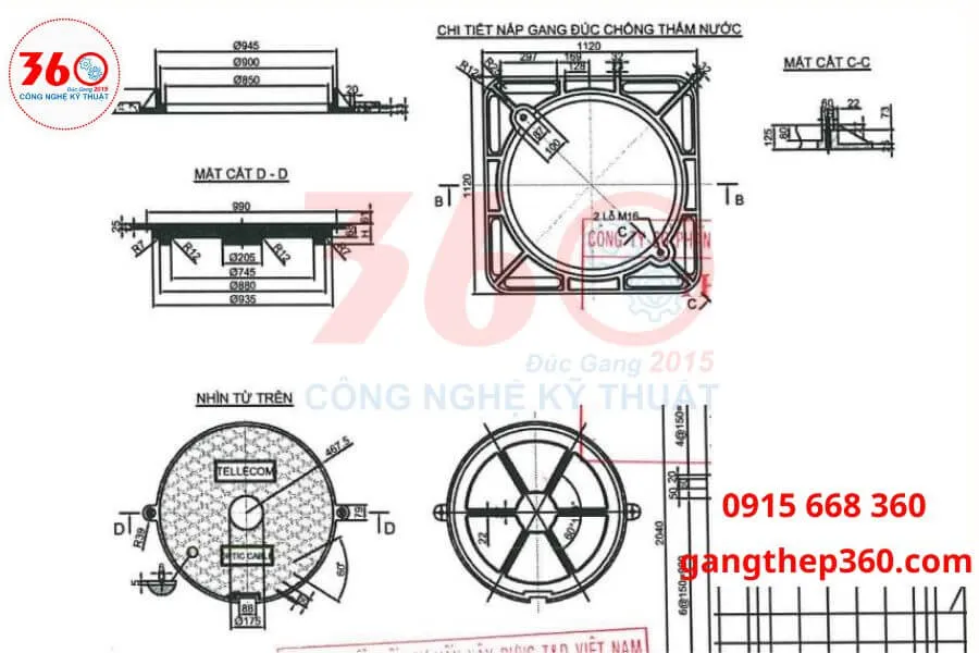 Báo giá nắp hố ga điện 1120x1120x125