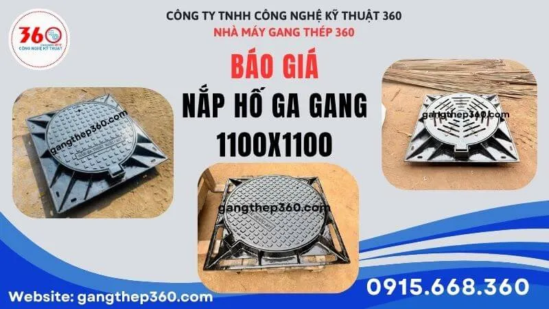 Báo giá nắp hố ga gang 1100x1100