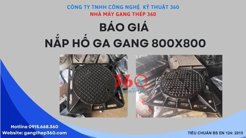Báo giá nắp hố ga gang 800x800