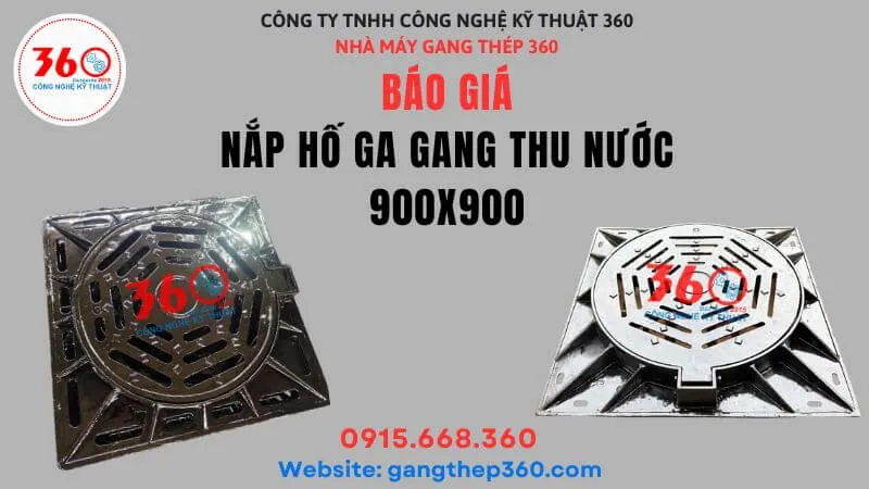 Báo giá nắp hố ga gang thu nước 900x900