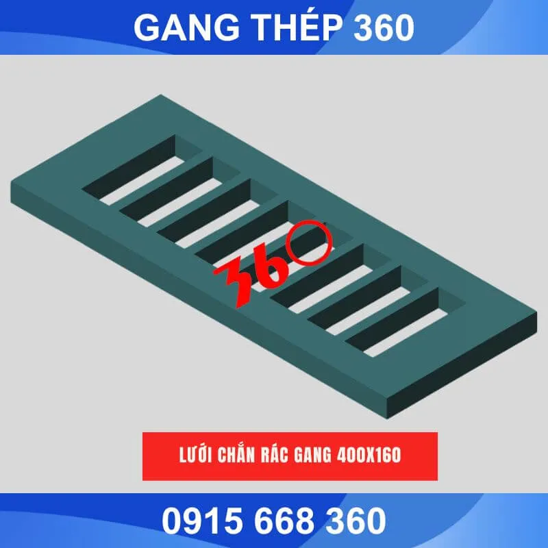 Lưới chắn rác gang 400x160