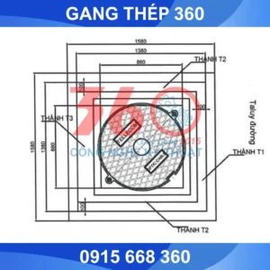 Nắp hố ga điện 1120x1120x125