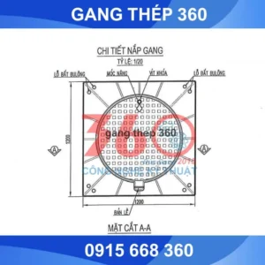 Nắp hố ga gang D1000