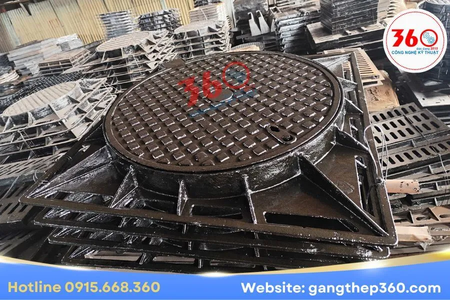 Nắp hố ga gang D1000
