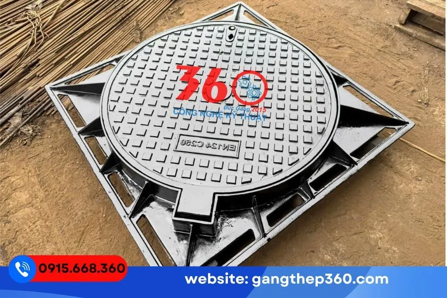 Nắp hố ga gang khung âm 1000x1000