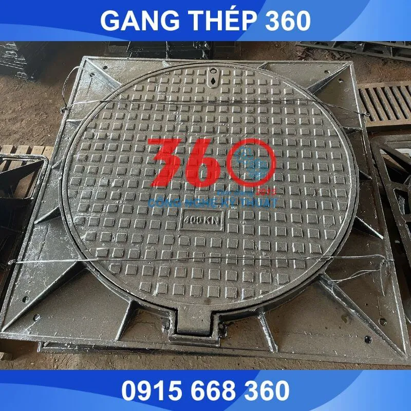 Nắp hố ga gang khung âm 1000x1000