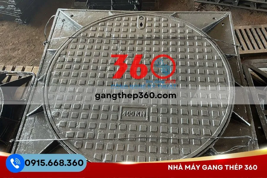 Nắp hố ga gang khung âm 1000x1000