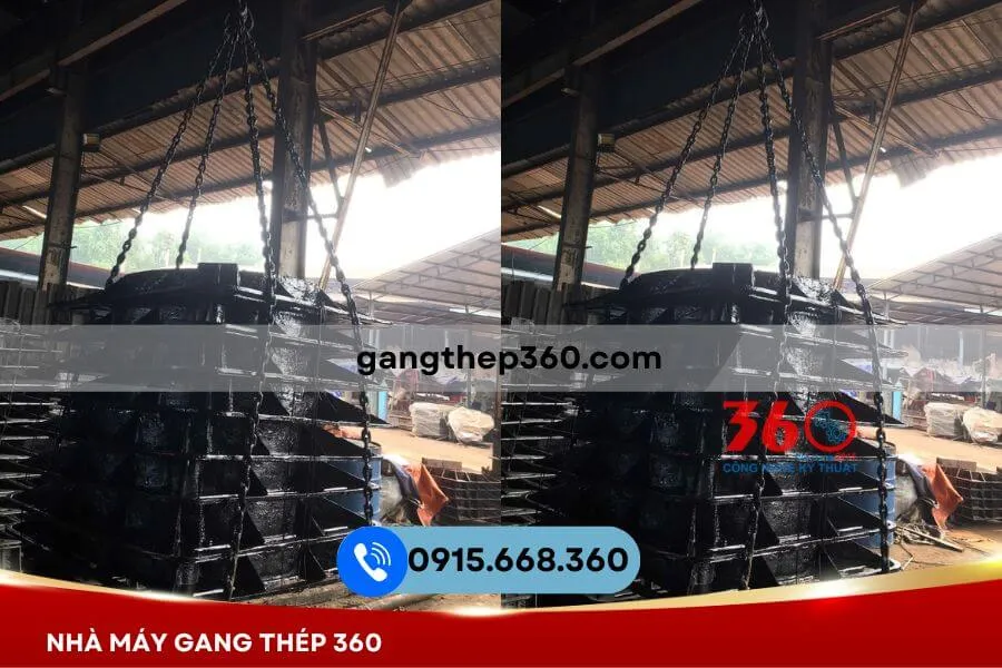 Nắp hố ga gang khung âm 1000x1000