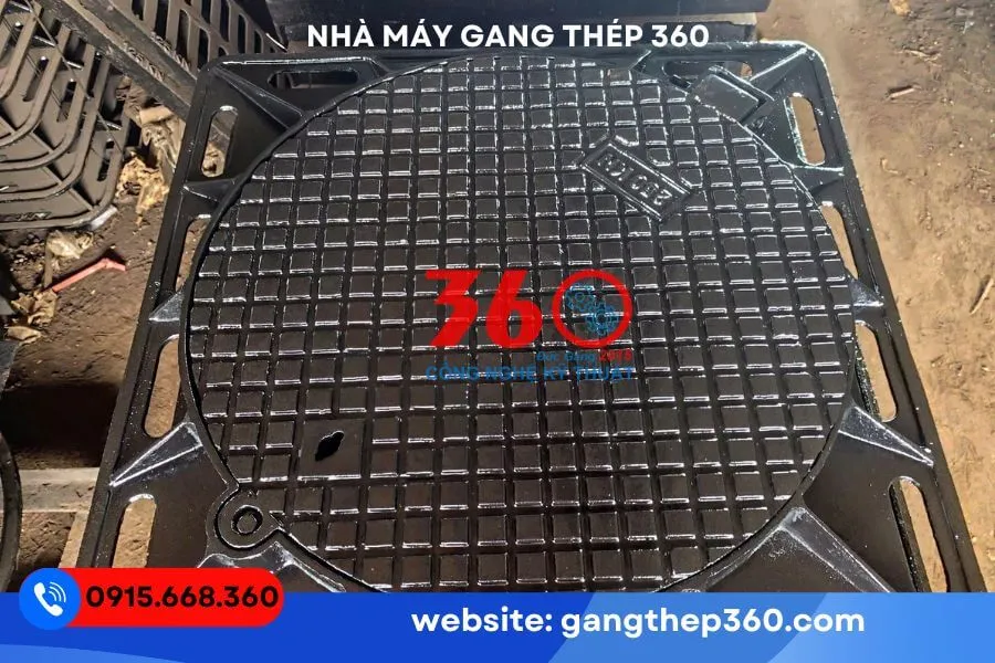 Nắp hố ga gang khung âm 1000x1000