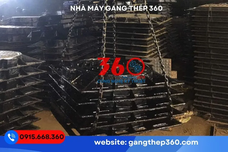 Nắp hố ga gang khung âm 1000x1000