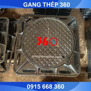 Nắp hố ga gang khung âm 800x800