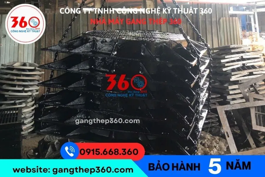 Nắp hố ga gang khung âm 800x800