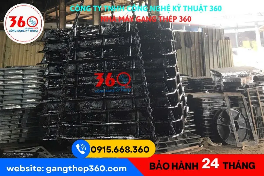 Nắp hố ga gang khung âm 800x800