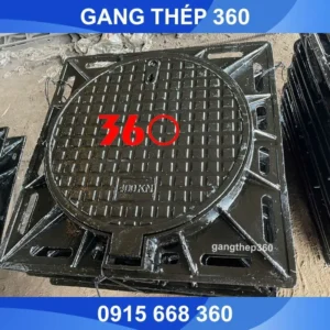 Nắp hố ga gang khung âm 900x900