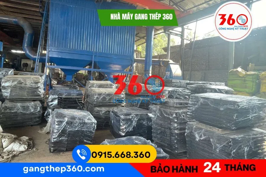 Nắp hố ga gang khung âm 900x900