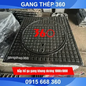 Nắp hố ga gang khung dương 1000x1000