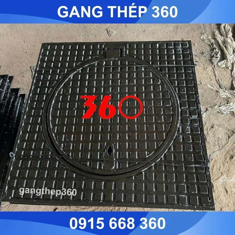 Nắp hố ga gang khung dương 1000x1000