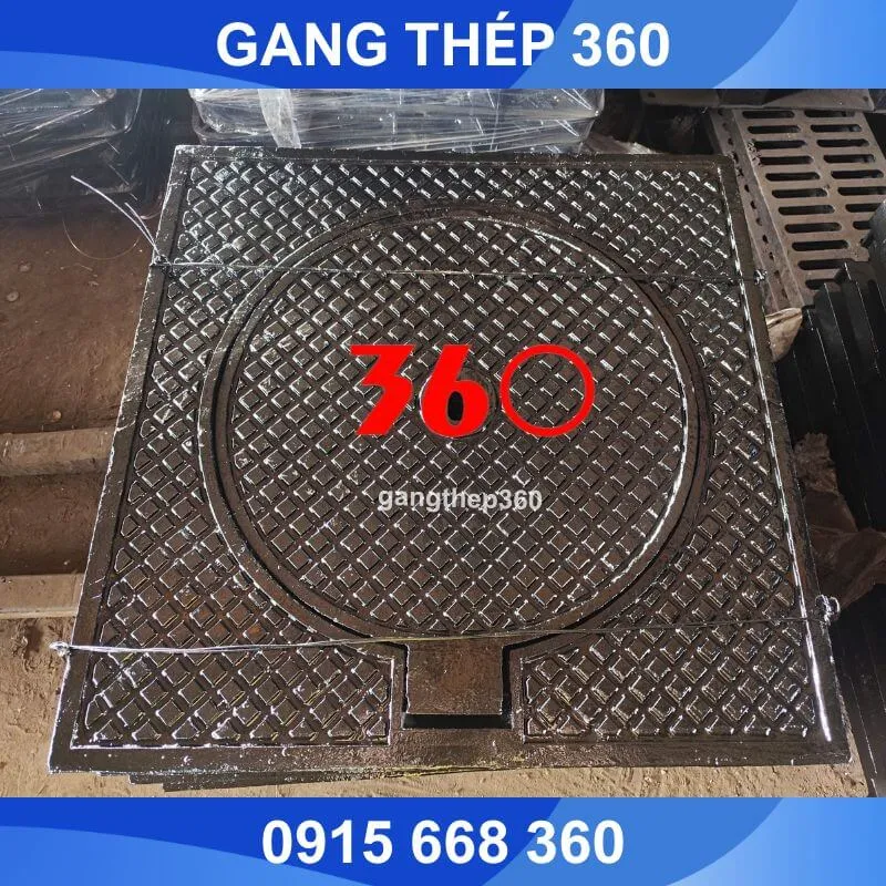 Nắp hố ga gang khung dương 1000x1000