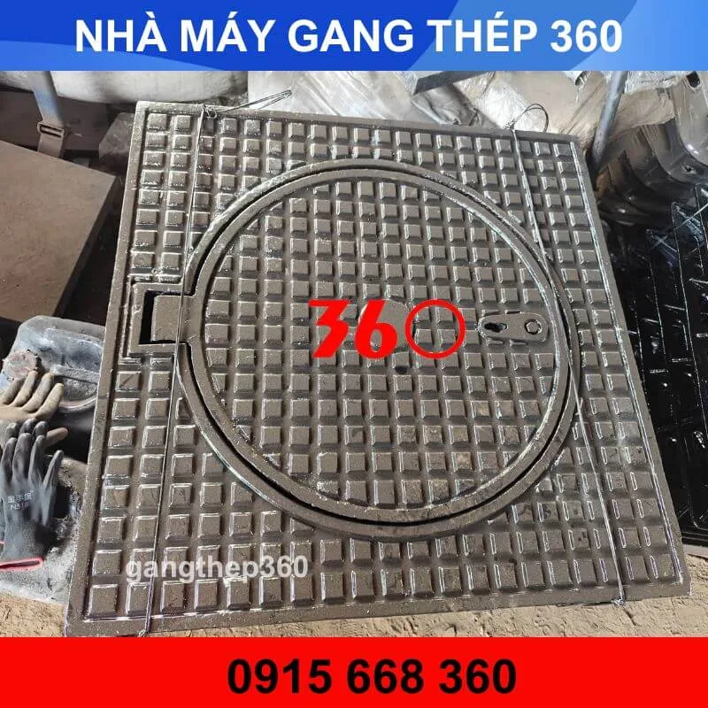 Nắp hố ga gang khung dương 1000x1000