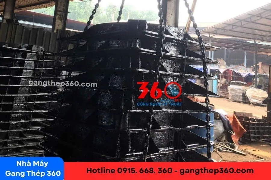 Nắp hố ga gang khung dương 1000x1000