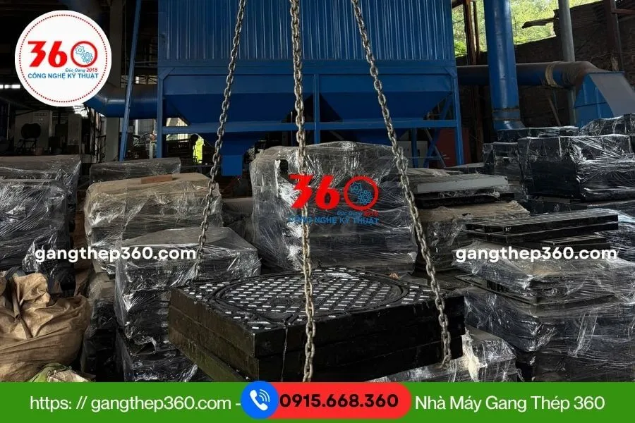 Nắp hố ga gang khung dương 1000x1000