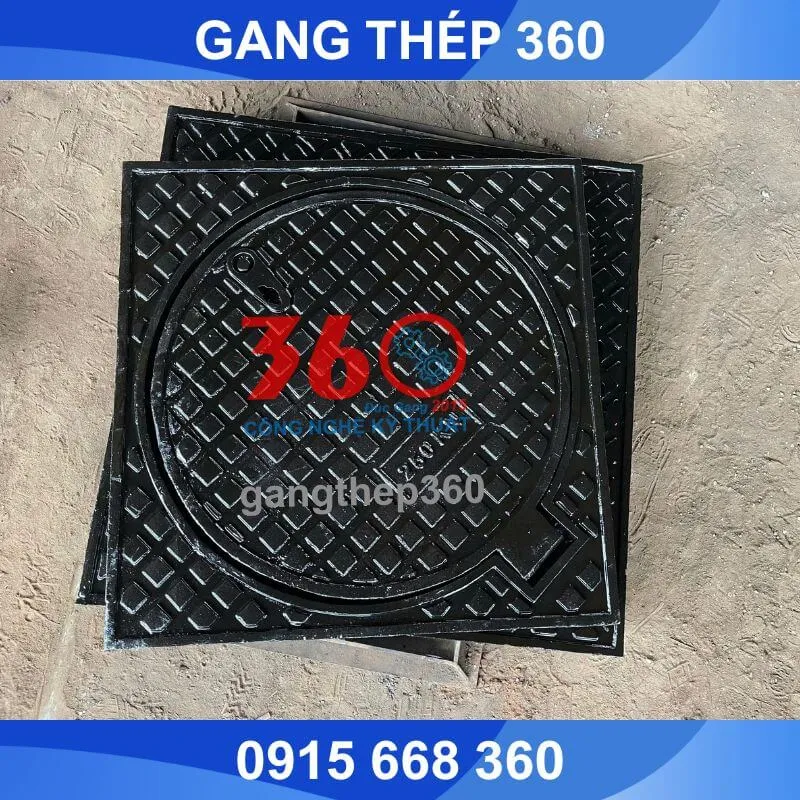 Nắp hố ga gang khung dương 800x800