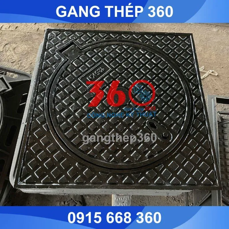 Nắp hố ga gang khung dương 800x800