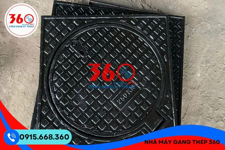 Nắp hố ga gang khung dương 800x800