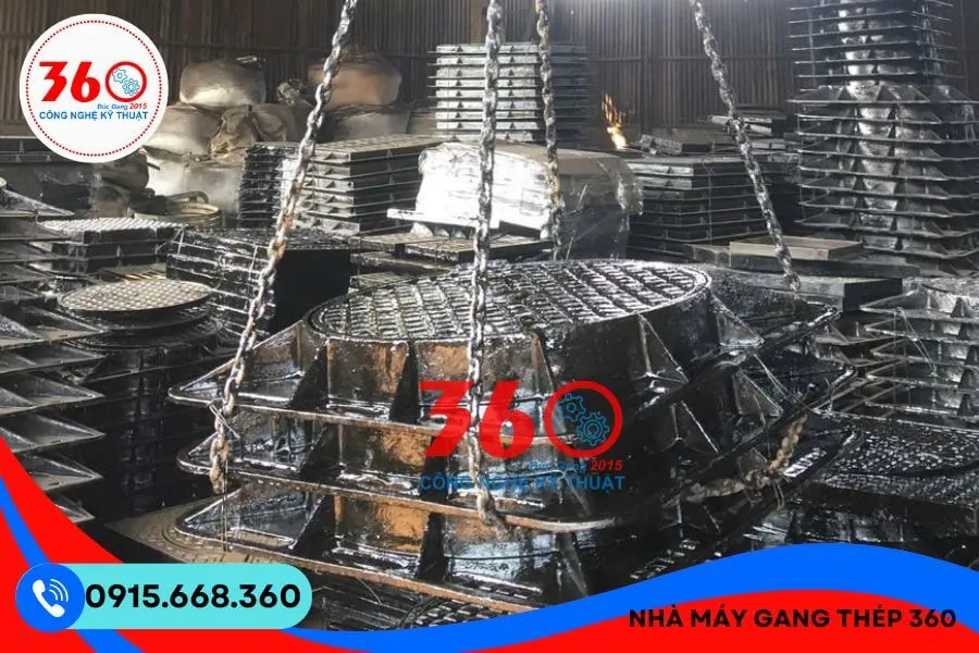 Nắp hố ga gang khung dương 800x800