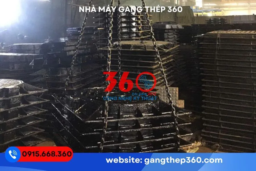 Nắp hố ga gang khung dương 800x800